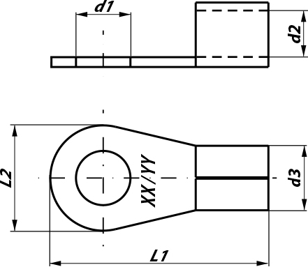 NON-INSULATED COPPER CABLE LUGS FOR CRIMPING AND SOLDERING